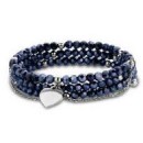 Victoria Heart Pendant Blue Beaded Bracelet