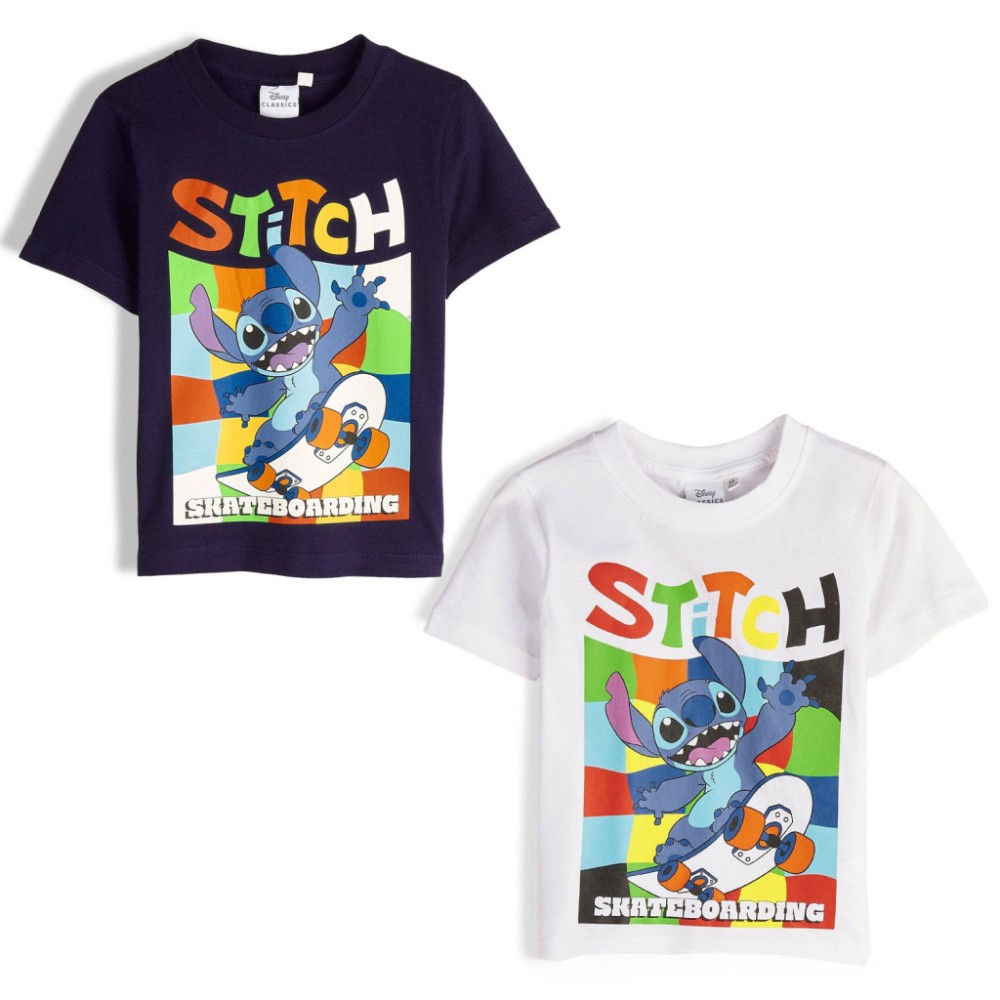 Disney Lilo and Stitch Skateboarding kids' short-sleeve t-shirt, top 4-10 years
