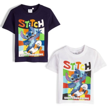Disney Lilo and Stitch Skateboarding kids' short-sleeve t-shirt, top 4-10 years