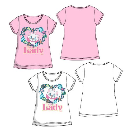 Disney Marie Lady kids' cat short-sleeve t-shirt, top 3-6 years