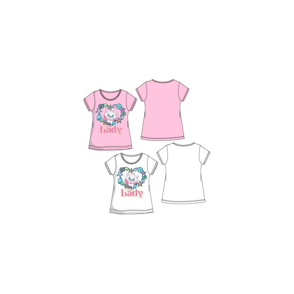 Disney Marie Lady kids' cat short-sleeve t-shirt, top 3-6 years