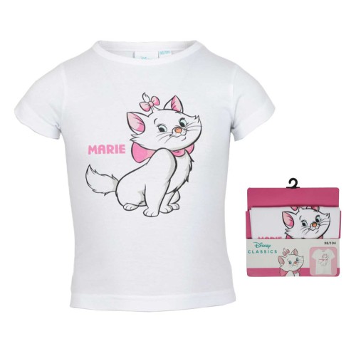 Disney Marie White cat children short t-shirt, 92-128 cm