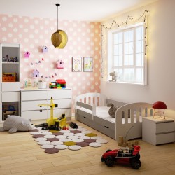 Łóżko dziecięce 180x80 PLAY ze stelażem i materacem szare