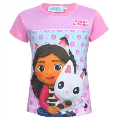 Gabby's Dollhouse Pandy Light Pink  Pandy Light Pink kids short t-shirt, top 3 years