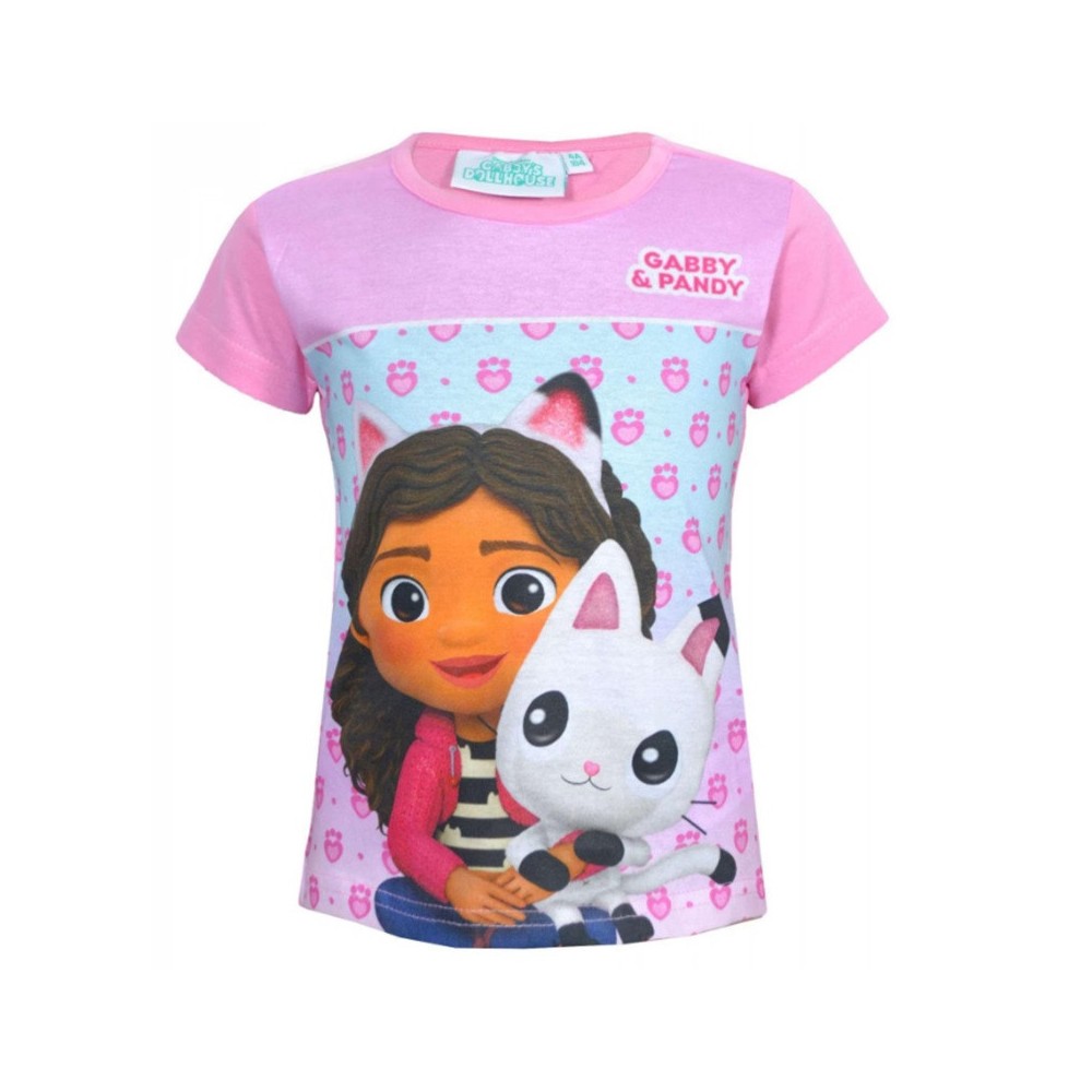 Gabby's Dollhouse Pandy Light Pink  Pandy Light Pink children's short shirt, top 6 years
