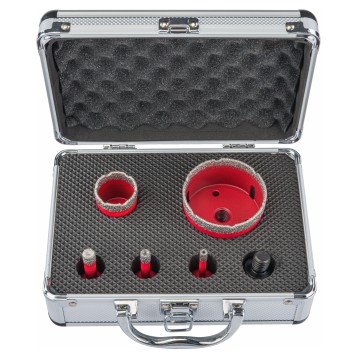 Zestaw 5 OTWORNIC Koronek 6-68 mm Otwornica Diamentowa Adapter HEX M14 RTZOD0045