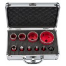 Zestaw 9 OTWORNIC Koronek 6-68 mm Otwornica Diamentowa Adapter HEX M14  RTZOD0046