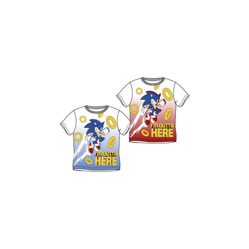Sonic the Hedgehog Outta Here Sonic the Hedgehog Kids' Short T-Shirt, Top 3-8 Years