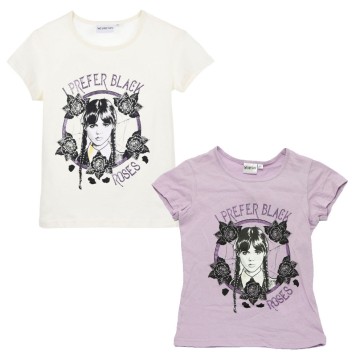 Wednesday Black Roses children's short t-shirt, top 6-12 years
