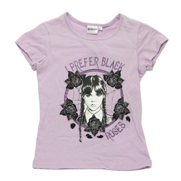 Wednesday Black Roses children's short t-shirt, top 6-12 years