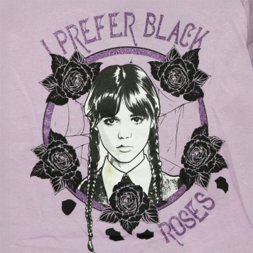 Wednesday Black Roses children's short t-shirt, top 6-12 years