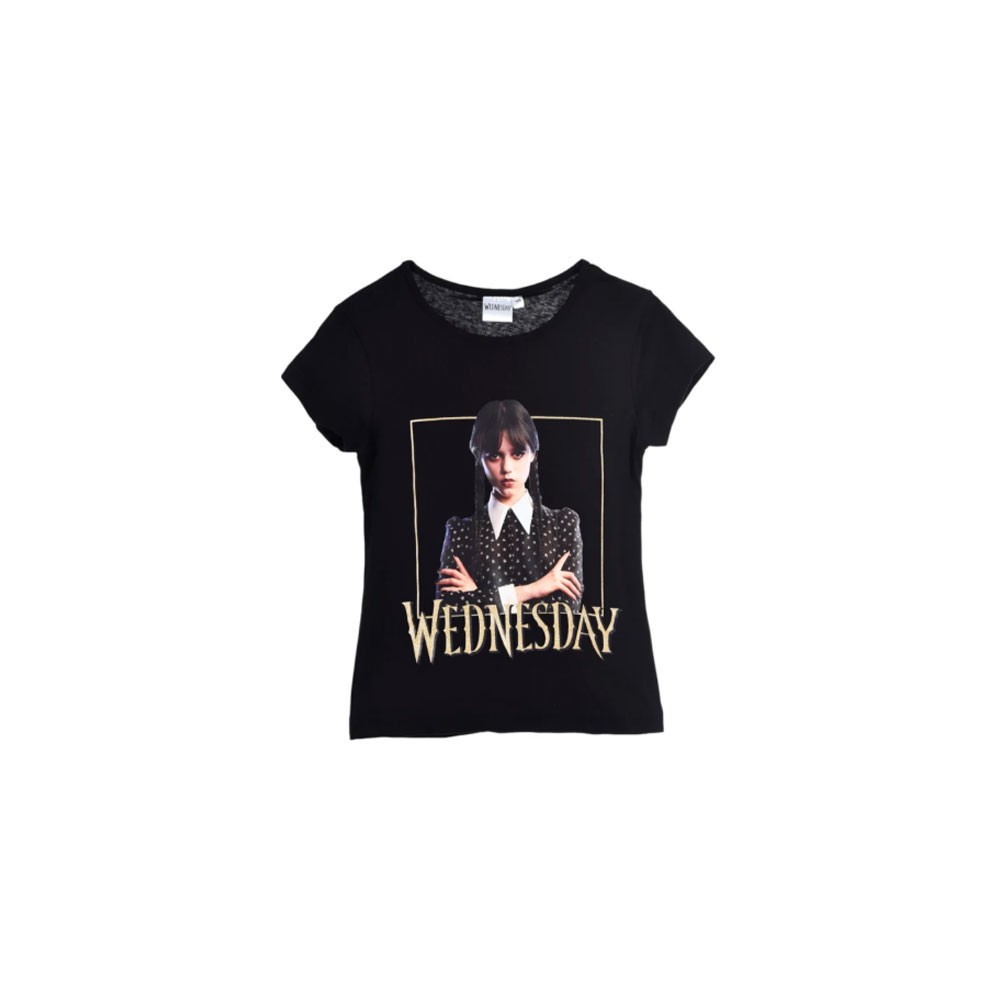 Wednesday Gloomy Black children's short-sleeved top 6 years / 116 cm
