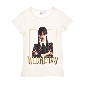 Wednesday Gloomy White children's short t-shirt, top 10 years / 140 cm