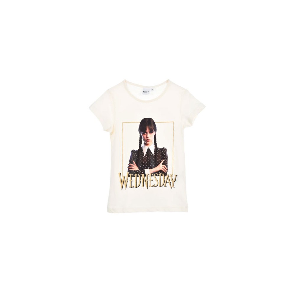 Wednesday Gloomy White children's short t-shirt, top 8 years / 128 cm