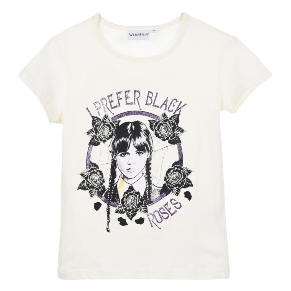 Wednesday Black Roses children's short t-shirt, top 10 years