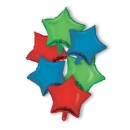 Colour Red Blue Green Star Star Foil Balloon 6 pcs set 46 cm