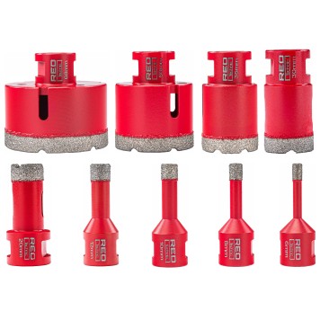 Zestaw 9 OTWORNIC Koronek 6-68 mm Otwornica Diamentowa Adapter HEX M14  RTZOD0046