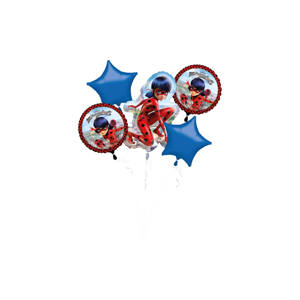 Miraculous Ladybug City foil balloon set of 5