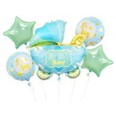 Happy Birthday Carriage Blue Blue Baby Carriage Foil Balloon 5-piece Set
