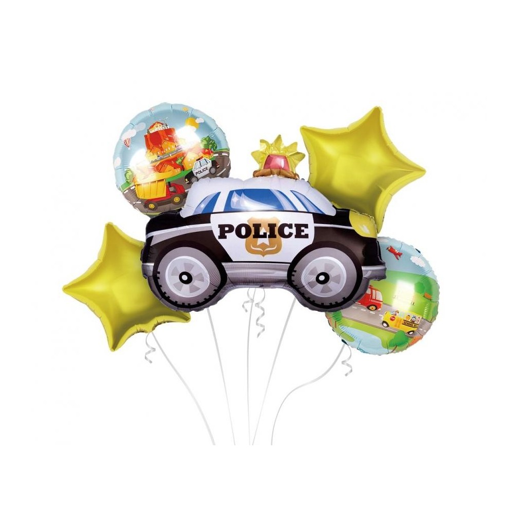 Police Beep foil balloon 5-piece set
