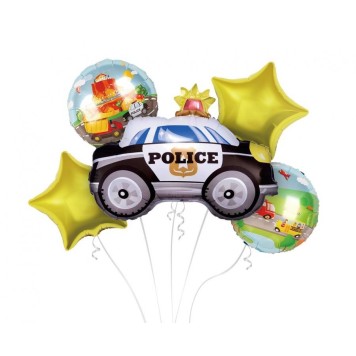 Police Beep foil balloon 5-piece set