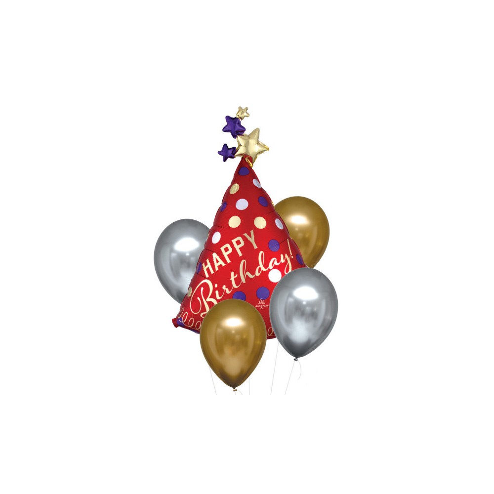 Satin Luxe Happy Birthday foil balloon 5 pcs set