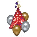 Satin Luxe Happy Birthday foil balloon 5 pcs set