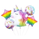 Unicorn Rainbow foil balloon 5-piece set
