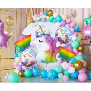 Unicorn Rainbow foil balloon 5-piece set