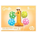 Animals Dots Giraffe Foil Balloon 5-piece Set