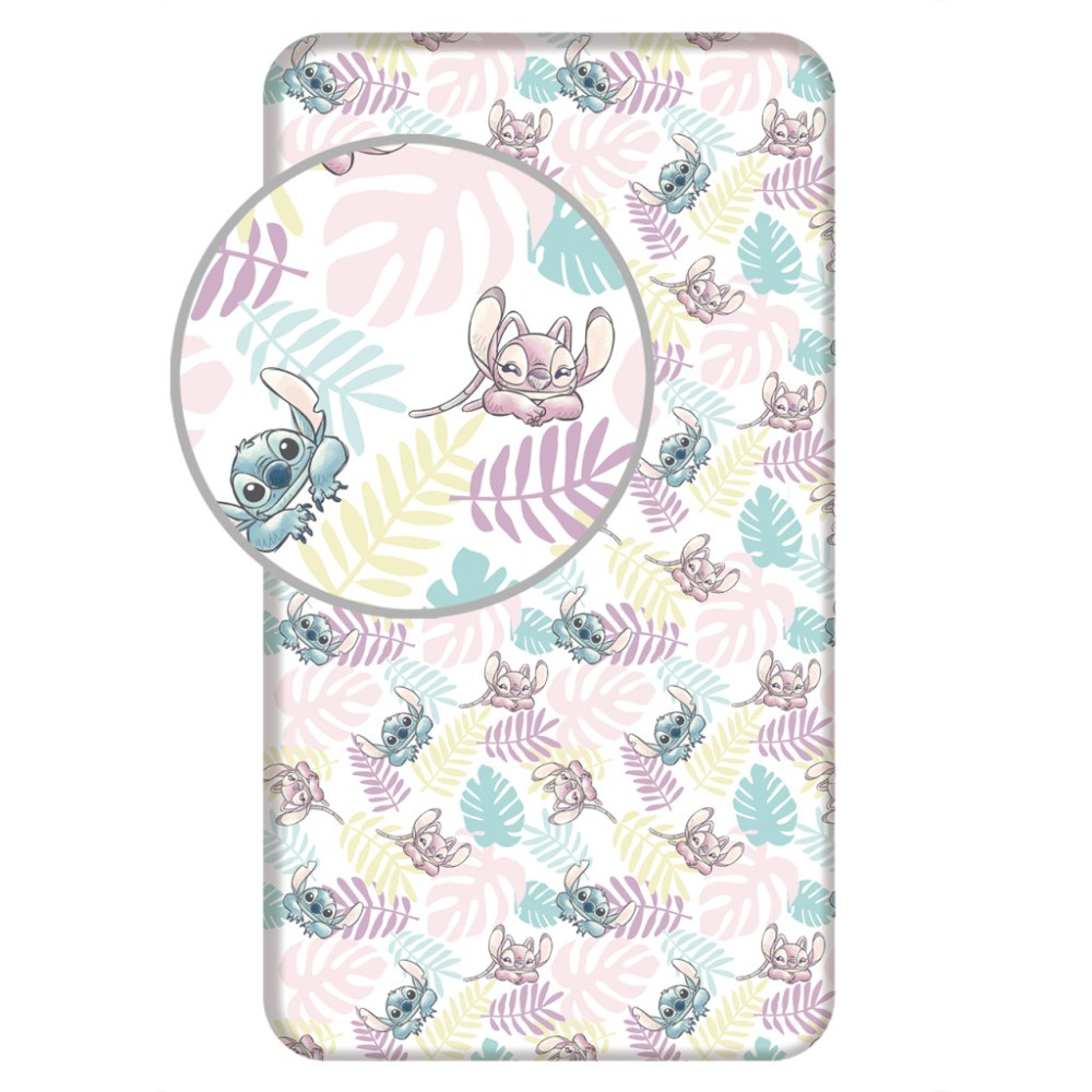 Disney Lilo and Stitch Leaves Fitted sheet 90x200 cm