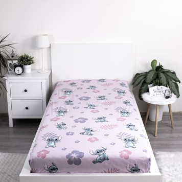 Disney Lilo and Stitch Pink Fitted sheet 90x200 cm