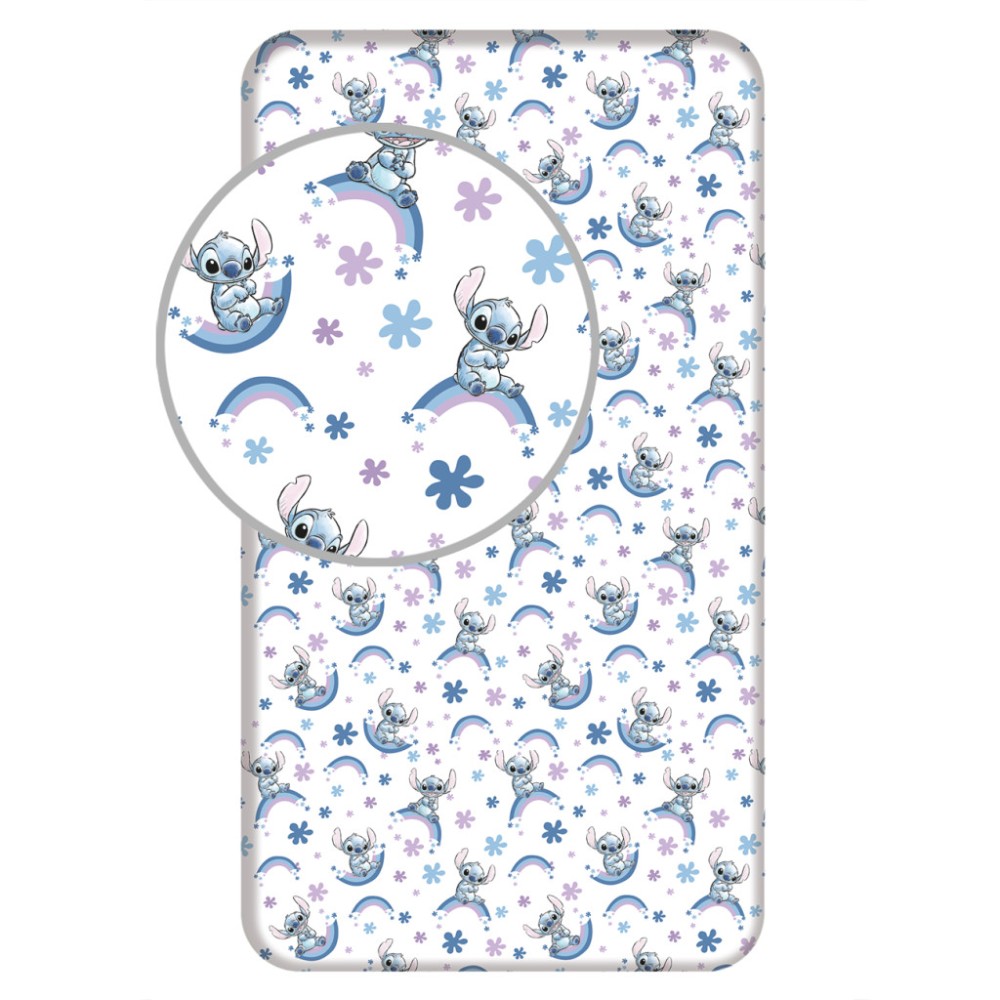 Disney Lilo and Stitch Rainbow Fitted sheet 90x200 cm