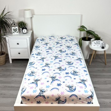 Disney Lilo and Stitch Rainbow Fitted sheet 90x200 cm