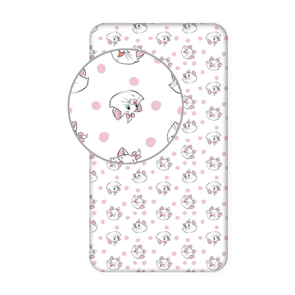 Disney Marie Gentle  fitted sheet 90x200 cm