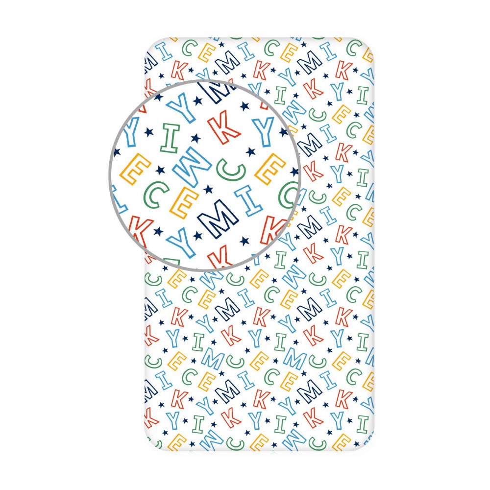 Disney Mickey  Letters fitted sheet 90x200 cm