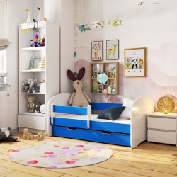 Łóżko dziecięce SMILE 180x90 Niebieskie + Materac