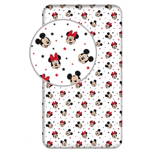Disney Minnie  Mickey Stars Fitted Sheet 90x200 cm