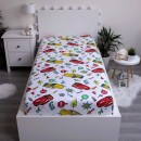 Disney Cars White Fitted Sheet 90x200 cm