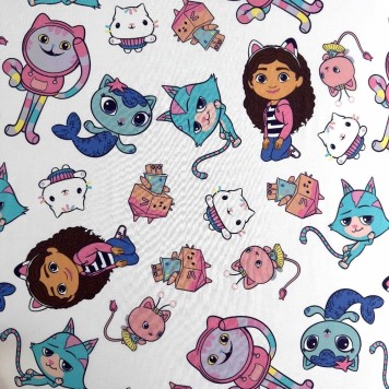 Gabby's Dollhouse Cats fitted sheet 90x200 cm