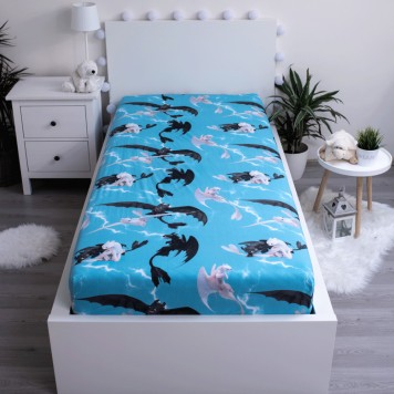 How To Train Your Dragon Family Fitted Sheet 90x200 cm