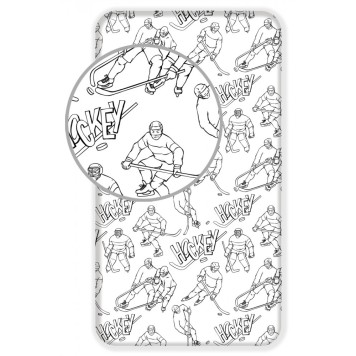 Hockey White fitted sheet 90x200 cm