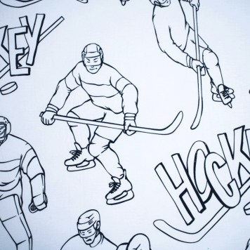 Hockey White fitted sheet 90x200 cm