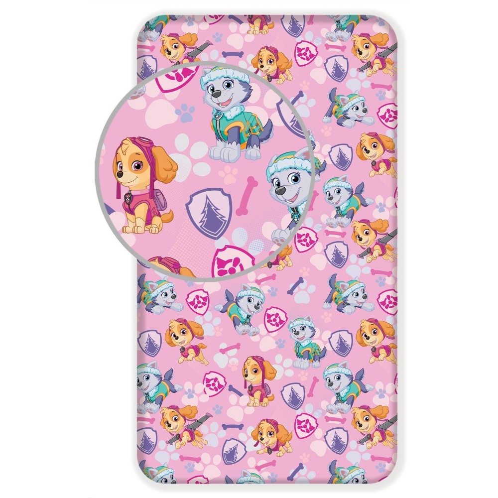 Paw Patrol Badge fitted sheet 90x200 cm