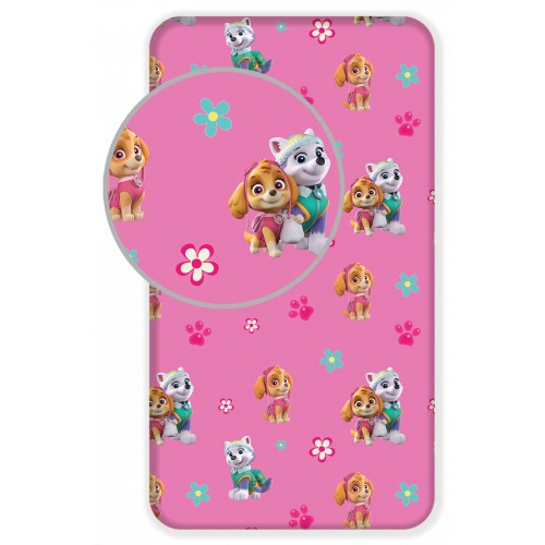 Paw Patrol Flowers fitted sheet 90x200 cm