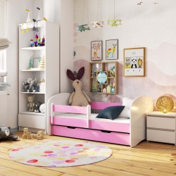 Łóżko dziecięce SMILE 180x90 Różowe + Materac