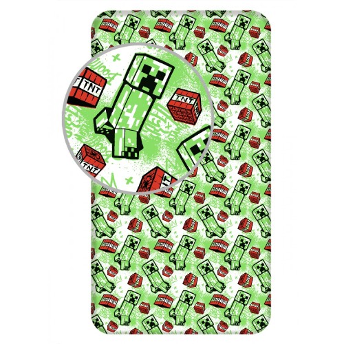 Minecraft Explosion King fitted sheet 90x200 cm