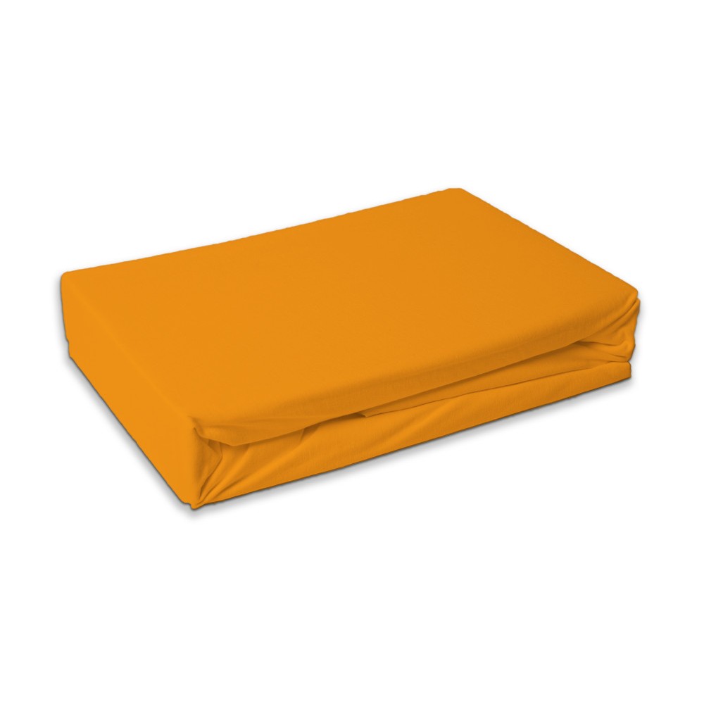 Colour Orange Orange terry fitted sheet 90x200 cm