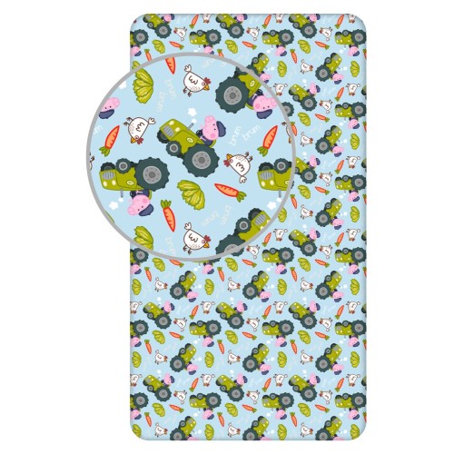Peppa Pig George's Tractor Fitted Sheet 90x200 cm