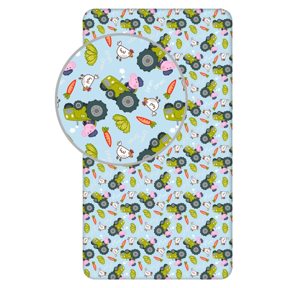 Peppa Pig George's Tractor Fitted Sheet 90x200 cm